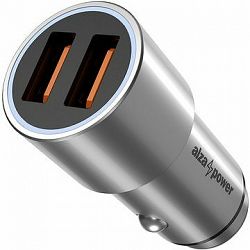 AlzaPower Car Charger X520 Fast Charge strieborná
