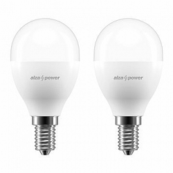AlzaPower LED Essential 8 W (60 W), 2700 K, E14, sada 2 ks