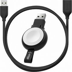 AlzaPower Wireless MFi Watch charger 120 USB-A čierna + Dátový kábel Core USB-A (M) to USB-A (F) 2.0