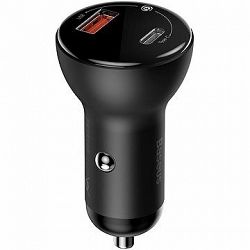 Baseus Digital Display PPS Dual Quick Car Charger 45 W Gray