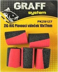 Graff Zig-Rig Plovoucí váleček 10x17mm Černá/Červená 5ks