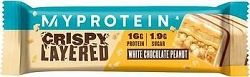 MyProtein Crispy Layered Bar 58 g, Biela čokoláda/Arašidy