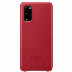 Samsung  Kožený zadný kryt pre Galaxy S20 červený