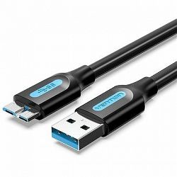Vention USB 3.0 (M) to Micro USB-B (M) Cable 0.5M Black PVC Type