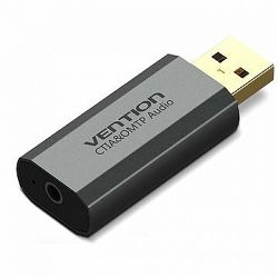 Vention USB External Sound Card Gray Aluminium Type (OMTP-CTIA)