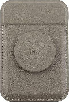 UNIQ Flixa magnetická peňaženka a stojanček s úchytom, Flint grey